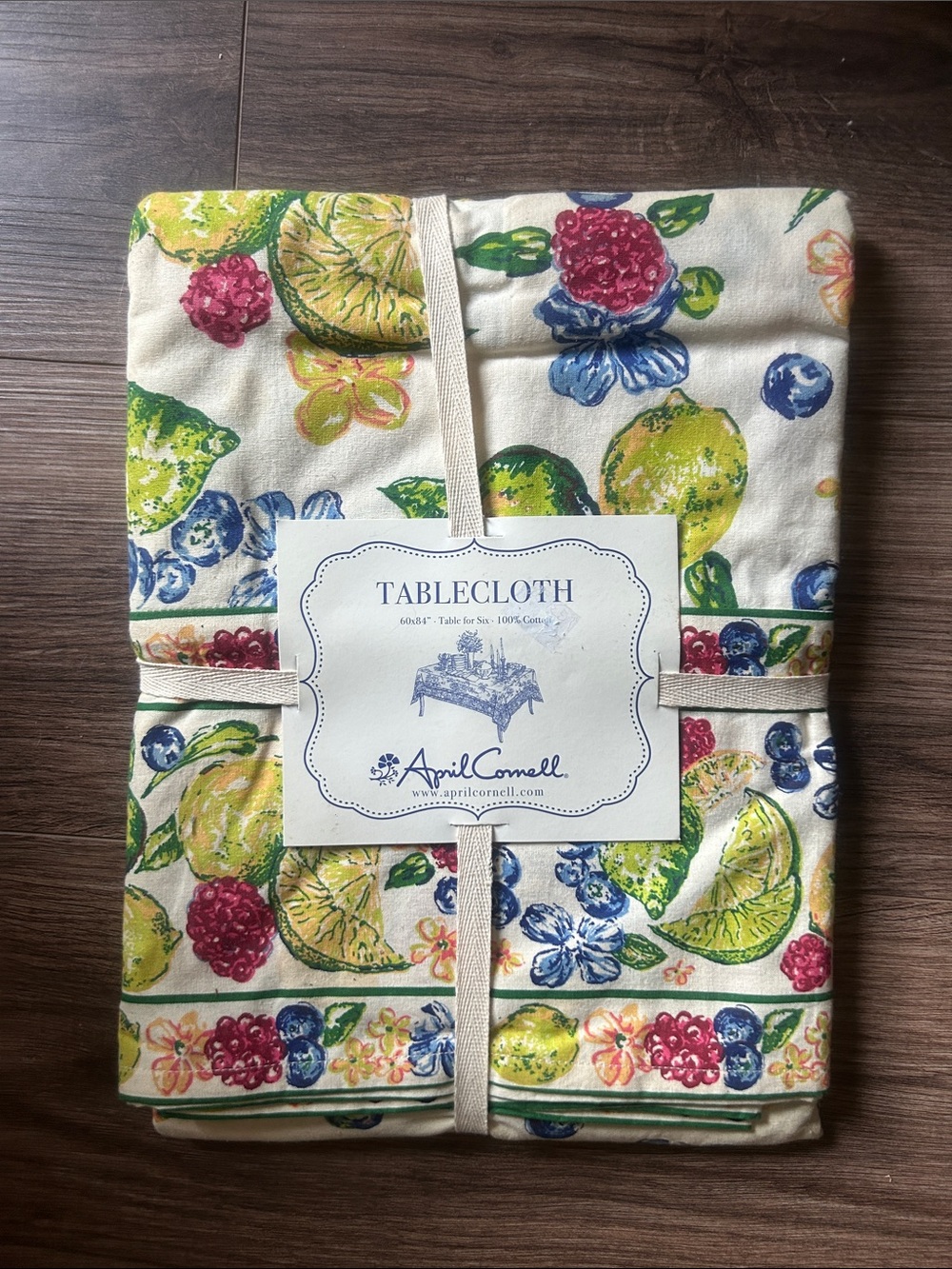 April Cornell Citrus & Berry Tablecloth - Multicolor 60”x84” cotton New